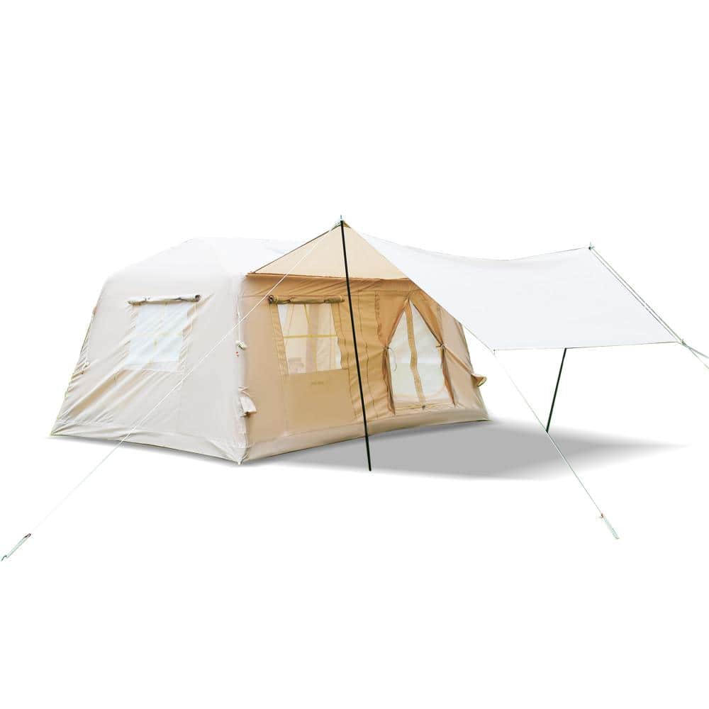 Aionor 13.12 ft x 9.02 ftInflatable Camping Tent with Awning, 2