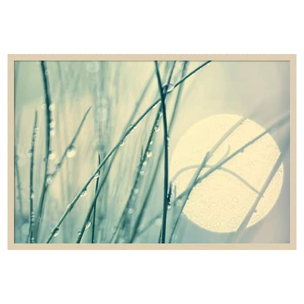 Amanti Art Morning blues by Ingrid Beddoes 41 in. W x 28 in. H. Wood Framed Wall Art Print Framed in Brown