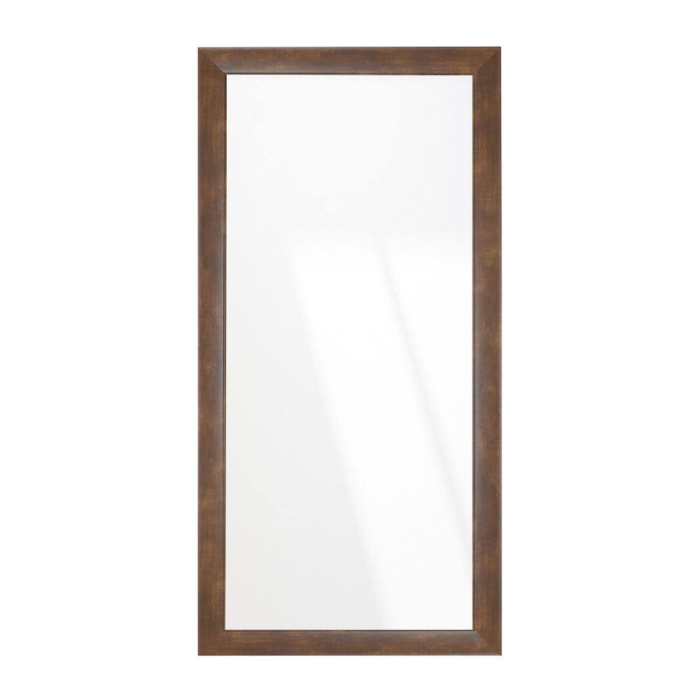 BrandtWorks Contemporary Mocha Walnut Brown Wall Mirror 32 in. W x 66