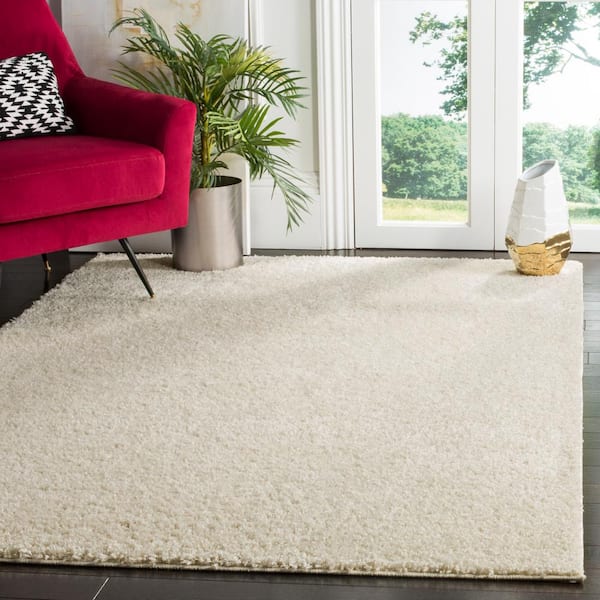 Arizona Shag Cream 8 ft. x 10 ft. Solid Area Rug