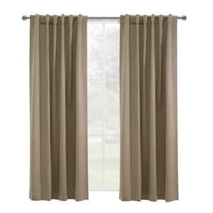 Mulberry Blush Polyester Faux Raw Silk 54 in. W x 84 in. L Dual Header Indoor Light Filtering Curtain (Single-Panel)