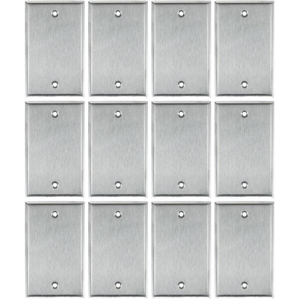 SUNSHINE LIGHTING Steel 1Gang Screw in Blank Wall Plate (12Pack