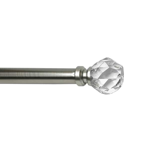 Versailles Home Fashions Escencial 36 in. - 72 in. Adjustable Single 1 in. diam. Facet Rod in Brushed Nickel