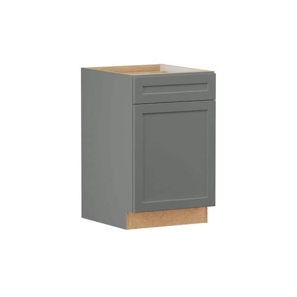 Designer Series Melvern 21 in. W x 24 in. D x 34.5 in. H Assembled Shaker Base Kitchen Cabinet in Storm Gray