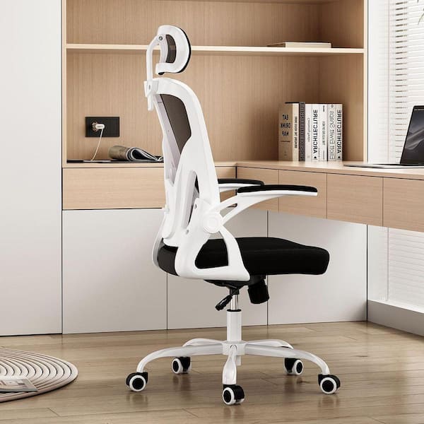 High Back Mesh Reclining Office Chair in Black Ergonomic Desk