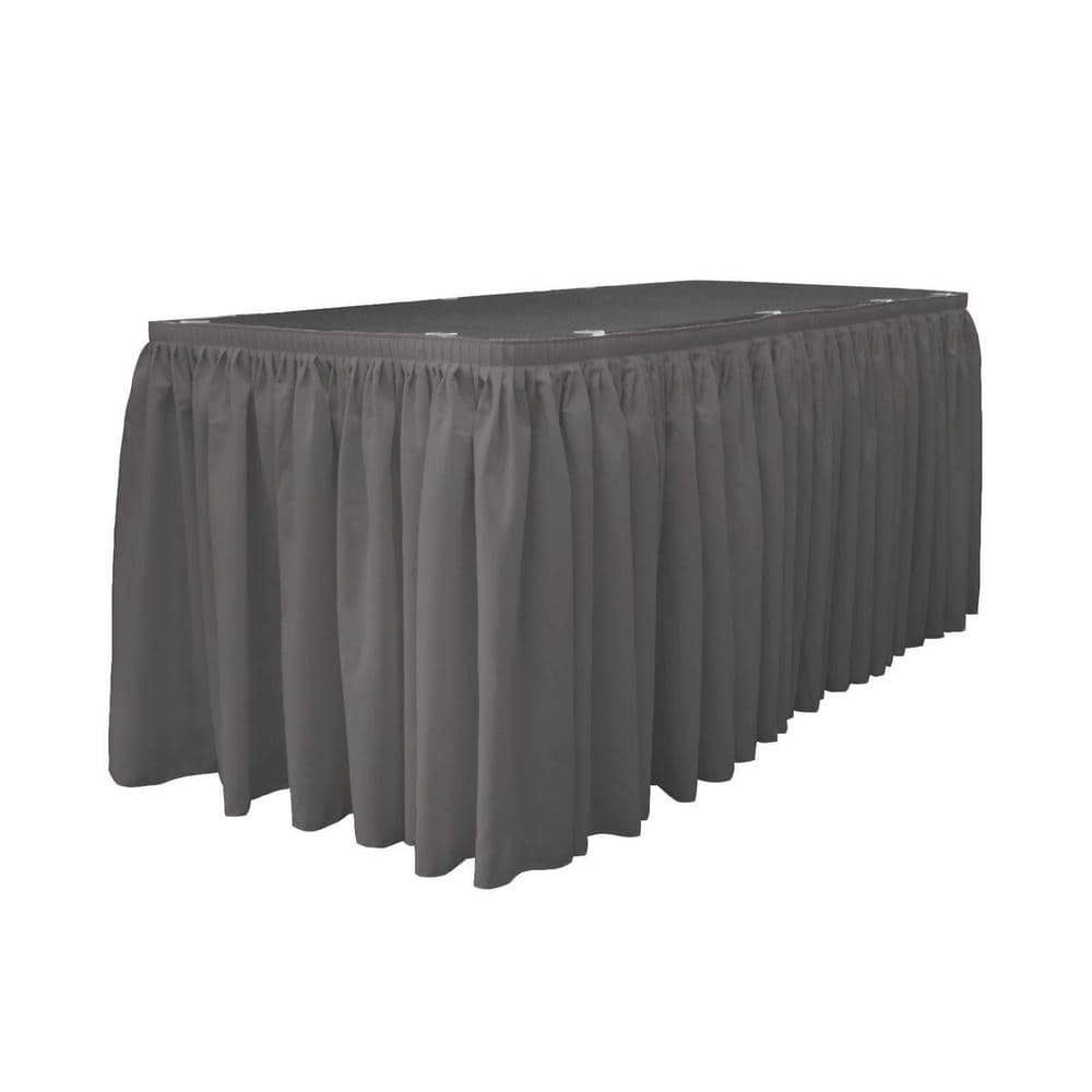 6' ft Fitted Polyester Banquet Pleated Table Skirt Cover w/Top Same Topper 29"H 