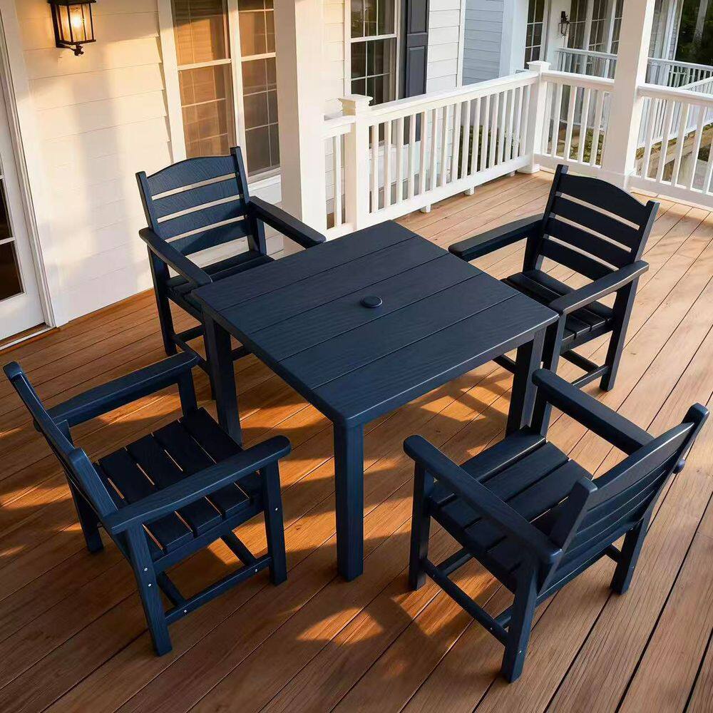 Innovaze Poly Lumber 5-Piece Aluminum Alloy Frame Outdoor Dining Set ...