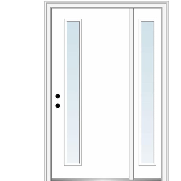 MMI DOOR Viola 50 in. x 80 in. Right-Hand Inswing 1-Lite Clear Low-E Primed Fiberglass Prehung Front Door on 4-9/16 in. Frame
