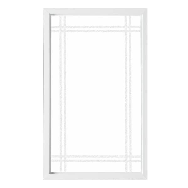 Hy-Lite 35.5 in. x 59.5 in. Prairie Decorative Glass Picture Vinyl Window - White