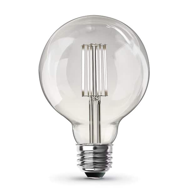 Photo 1 of 2 Boxes 60-Watt Equivalent G30 Dimmable Cage Filament Clear Glass E26 Vintage Edison LED Light Bulb, Daylight