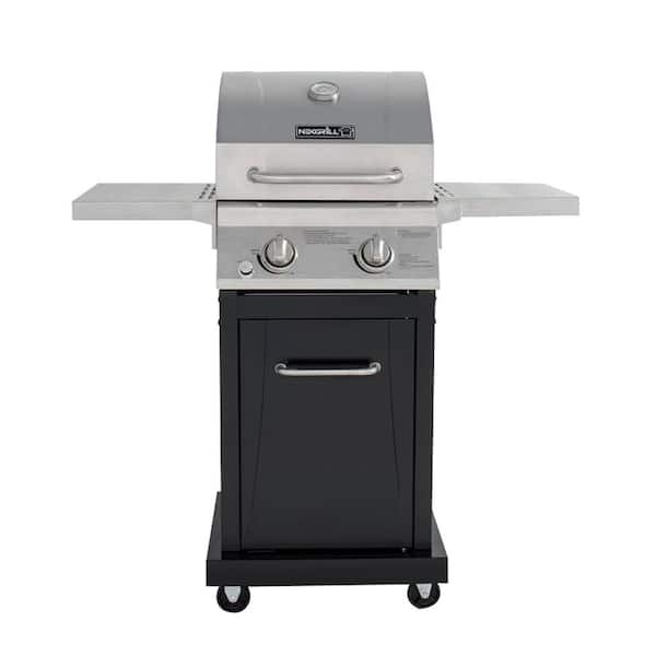 Nexgrill Small Space 2-Burner Propane Gas Grill in Stainless Steel with Black Cabinet