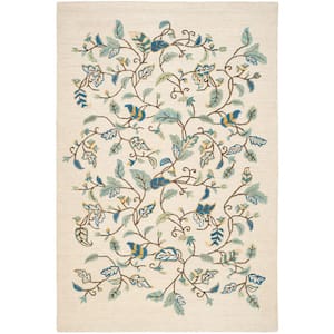 Martha Stewart Colonial Blue 4 ft. x 6 ft. Floral Area Rug