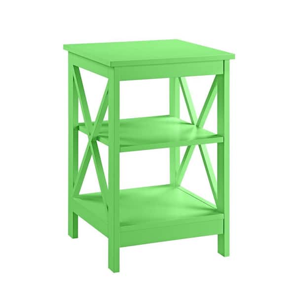 Convenience Concepts Oxford 15.75 in. Lime Standard Square MDF End Table with Shelves