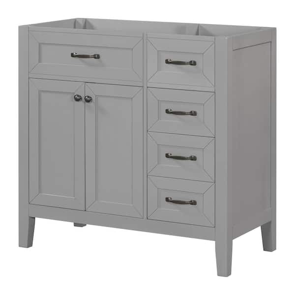FAMYYT Espoir 36 in. W x 17.7 in. D x 35 in. H Bath Vanity Cabinet without Top in Gray