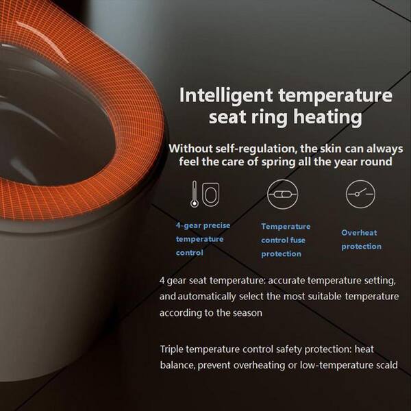 ANGELES HOME Smart Toilet with Integrated Bidet - Auto Open, Heated Seat, Self-Clean Nozzle, Remote Control, Round Bowl
