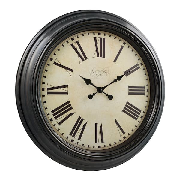La Crosse Technology 23 in. Antique Bronze Dial Quartz Analog Wall