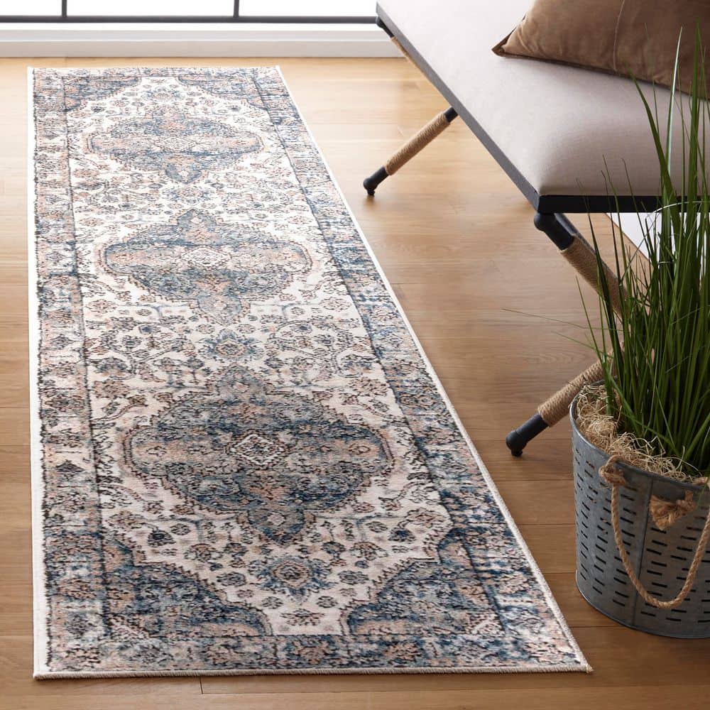 Oregon 2 ft. x 8 ft. Beige/Gray Distressed Border Runner Rug price history on PriceWatchPro