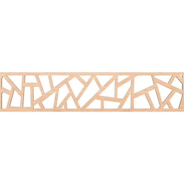 Ekena Millwork Harrisburg Fretwork 0.25 in. D x 46.75 in. W x 10 in. L Red Oak Wood Panel Moulding