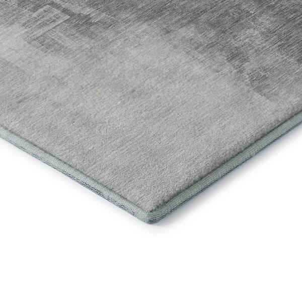 Mayfield Premium Machine Washable Abstract AMF1332 Silver 2 ft. x 3 ft. Area Rug