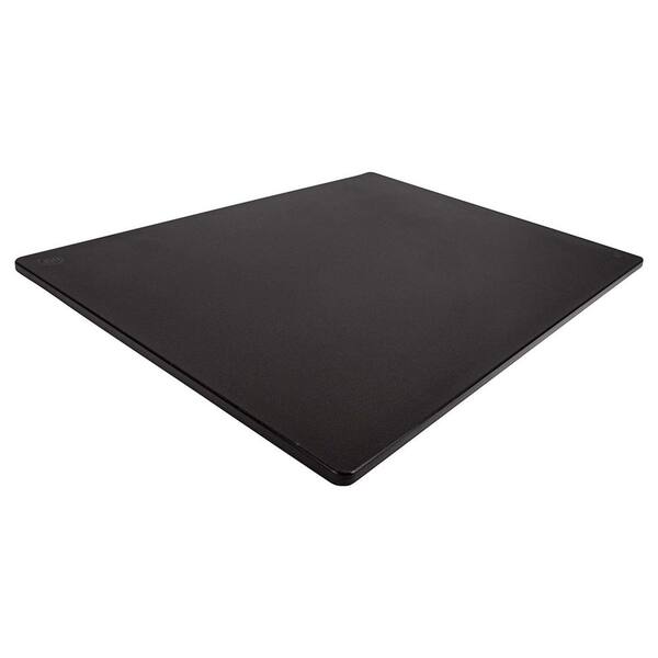 THIRTEEN CHEFS 24 in. x 18 in. Rectangle Plastic Dishwasher Safe Cutting Board withGroove, Black