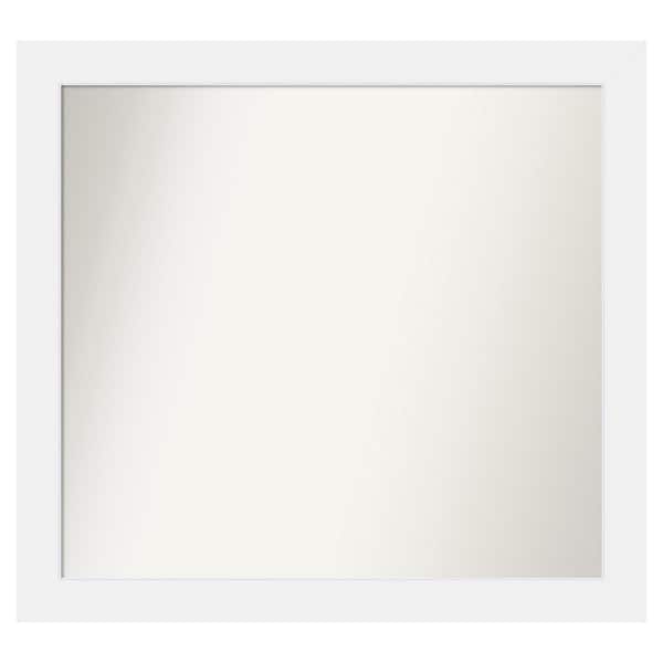 Corvino White 39 in. x 36 in. Custom Non-Beveled Matte Wood Framed Bathroom Vanity Wall Mirror