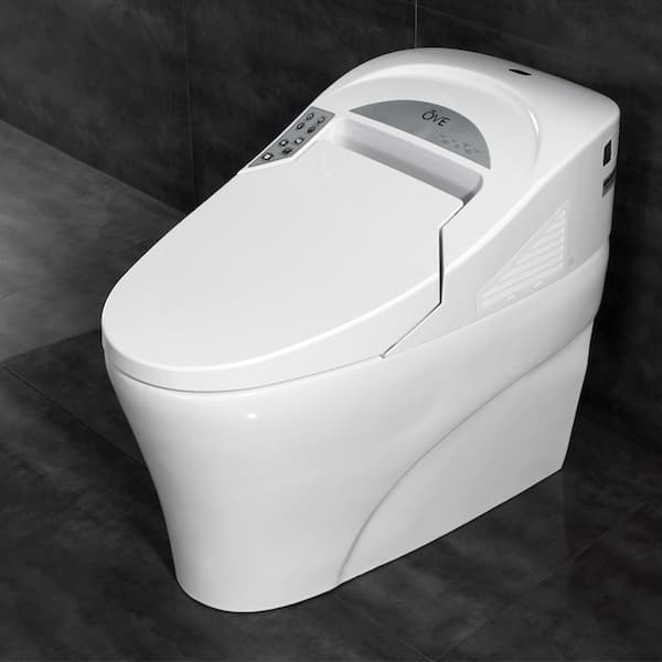 OVE Decors Smart 1-Piece 1.28 GPF Single Flush Elongated Toilet and Bidet with Seat in White