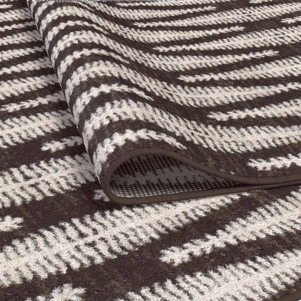 Ivory and Brown Geometric 8' x 10' Reversible Viscose Area Rug