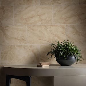 Cancun Beige 12 in. x 24 in. Matte Ceramic Stone Look Floor and Wall Tile (16 sq. ft./Case)