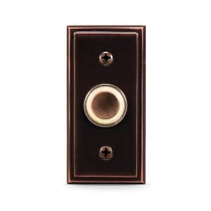 Oil Rubbed Bronze Metal Wired Lighted Push Doorbell Button