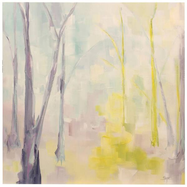 StyleCraft Hand-Painted Spa Trees Multicolored Canvas Wall Art