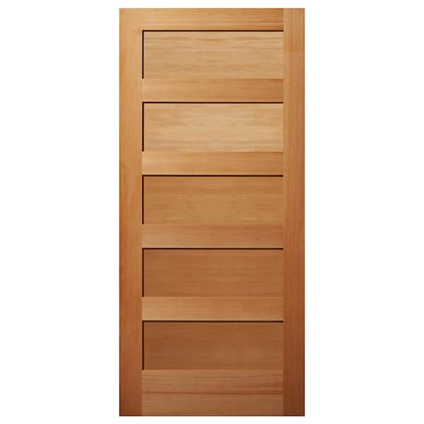 Builders Choice 24 in. x 80 in. 5-Panel Shaker Solid Core Unfinished Fir Wood Interior Door Slab