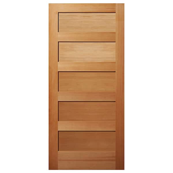 Builders Choice 30 in. x 80 in. 5-Panel Shaker Solid Core Unfinished Fir Wood Interior Door Slab