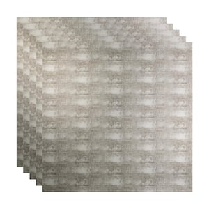 Flat Panel 2 ft. x 2 ft. Crosshatch Silver Lay-In Vinyl Ceiling Tile (20 sq. ft.)