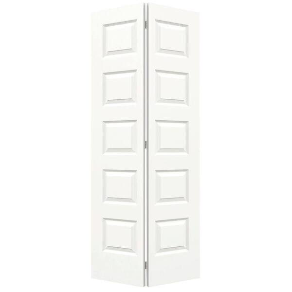 JELD-WEN 36 in. x 80 in. Rockport White Painted Smooth Molded Composite Closet Bi-fold Door