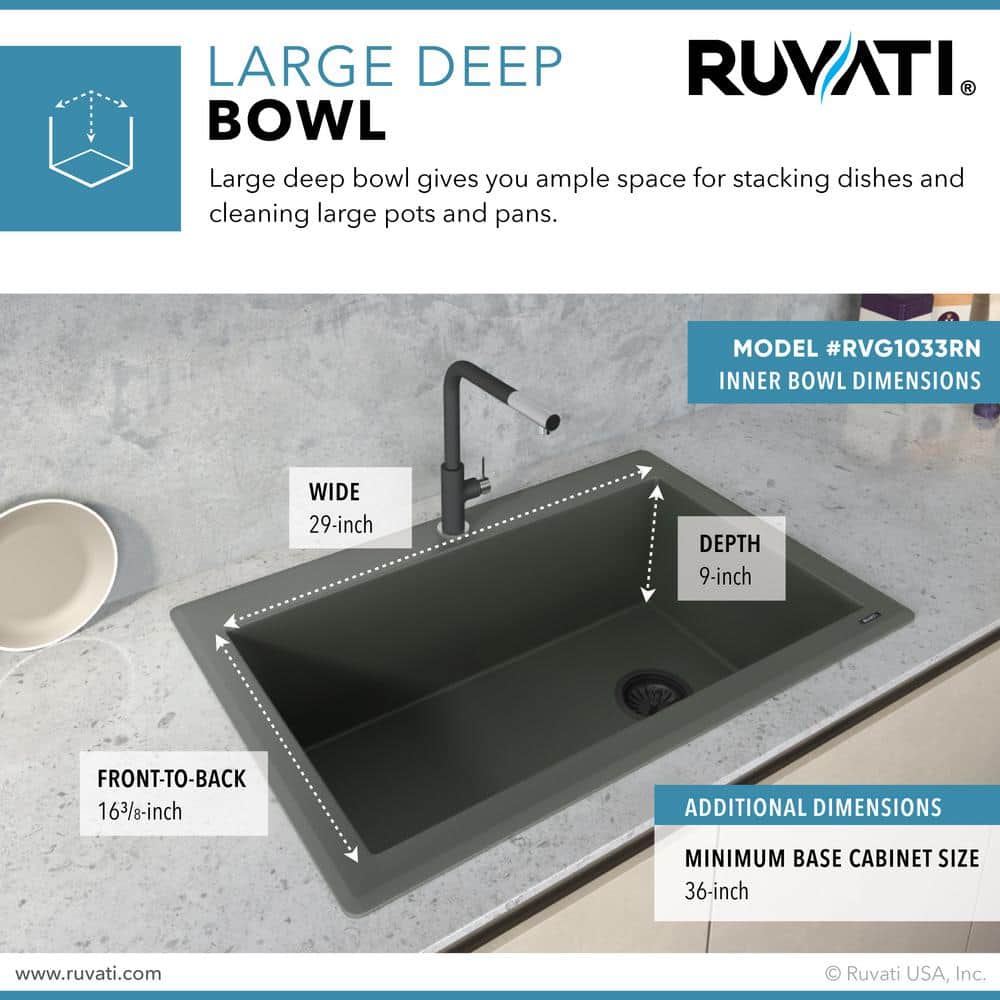 Juniper Green Granite Composite Single Bowl Kitchen Sink