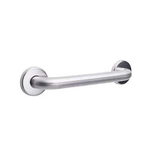 Straight 12 in. x 1.25 in. in. Concealed Flange Grab Bar in Satin Stainless