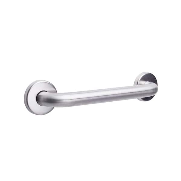 CSI Bathware Straight 12 in. x 1.25 in. in. Concealed Flange Grab Bar in Satin Stainless