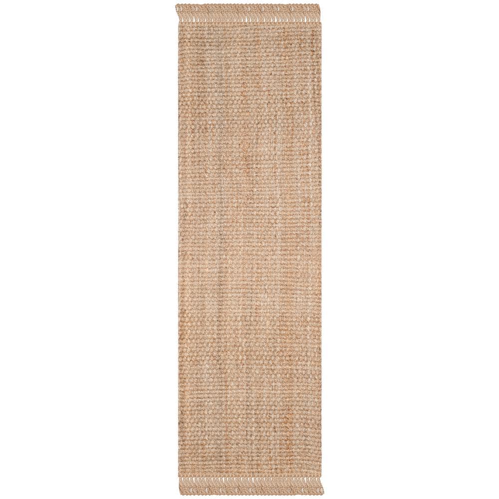 Natural Jute 2'6" x 12' Braided Runner Rug