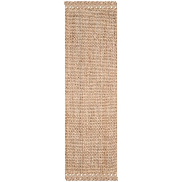 SAFAVIEH Natural Fiber Beige 3 ft. x 12 ft. Solid Runner Rug