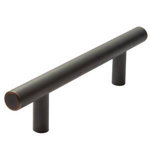 Melrose 4 in. (101 mm) Center-to-Center Oil Rubbed Bronze Steel Modern Dual Mount Drawer Pull