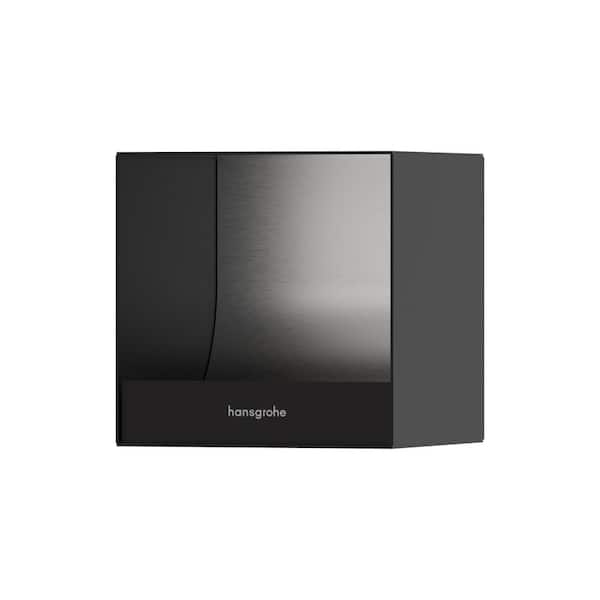 XtraStoris Original Stainless Steel Recessed Toilet Paper Holder in Matte Black