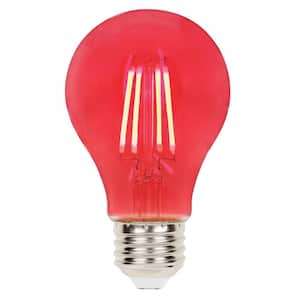 40-Watt Equivalent A19 Dimmable Red Filament LED Light Bulb