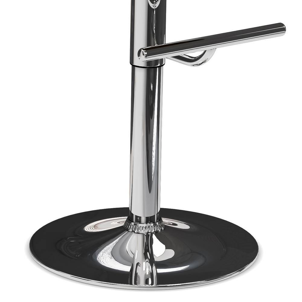 Mid-Century Modern Black Wood Adjustable Swivel Bar Stool