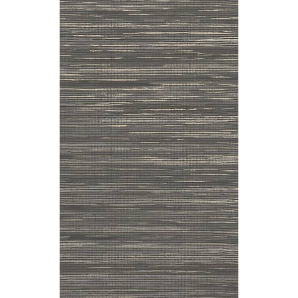 Walls Republic Charcoal Plain Grasscloth-like Textured Metallic Wallpaper  with Non-Woven Material Covered 57 Sq. ft Double Roll R7621 - The Home Depot