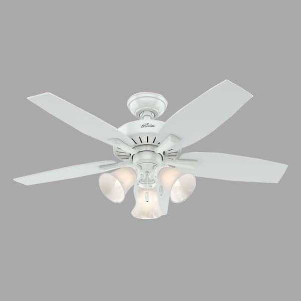 Hunter Atkinson 46 in. Indoor Fresh White Ceiling Fan with Light Kit