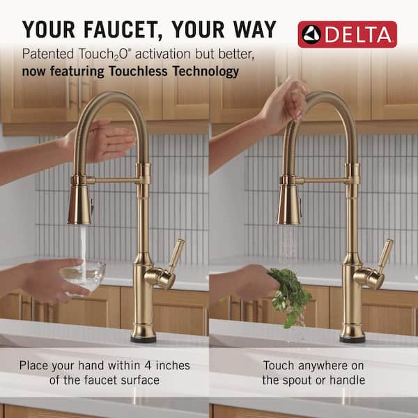 Delta Renaldi Touch2O Spring Spout Gold Champagne Bronze 23.13 in
