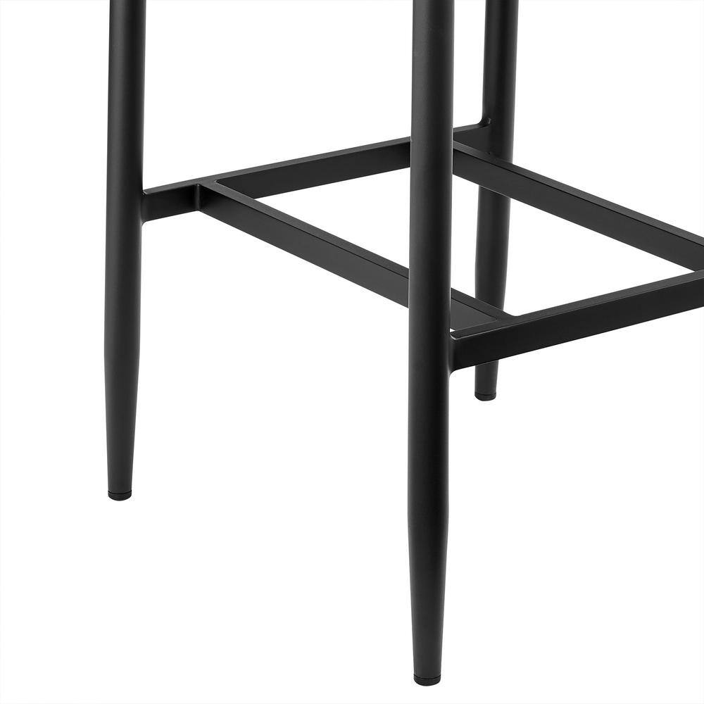 Gray Aluminum and Teak Outdoor Bar Stool with Cushions
