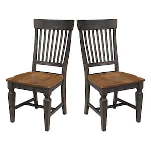 Vista Hickory/Coal Slat Back Dining Chair (Set of 2)