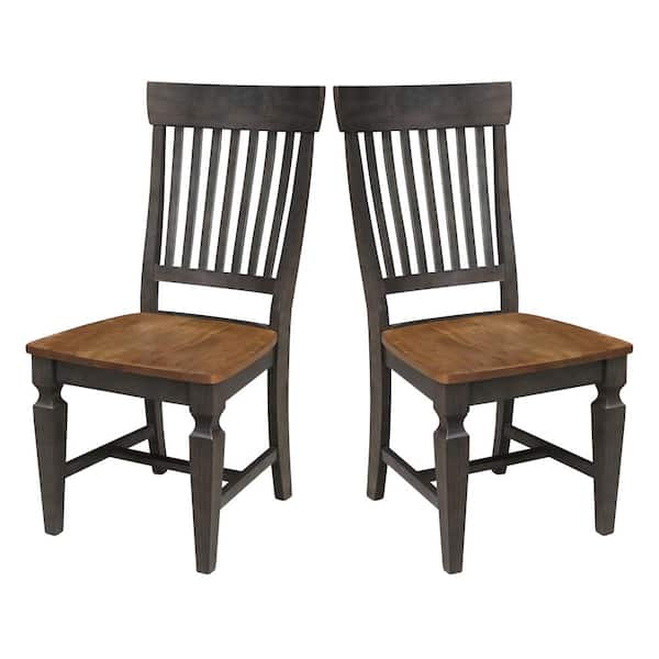 International Concepts Vista Hickory/Coal Slat Back Dining Chair