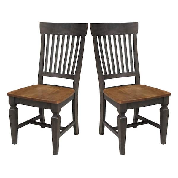 Vista Hickory/Coal Slat Back Dining Chair (Set of 2)